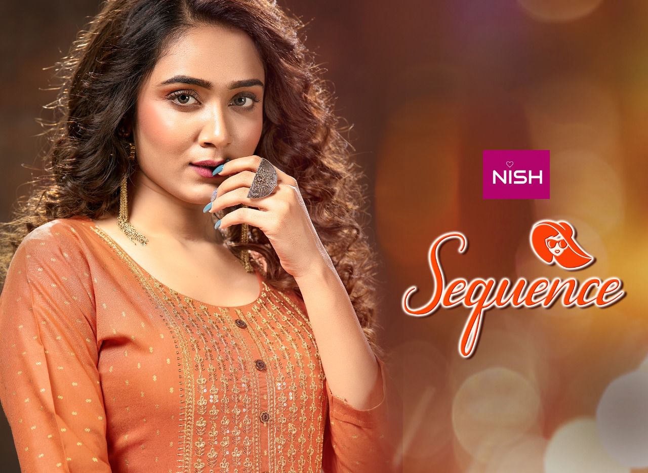 Nish Sequence Ethnic Wear Designer Rayon Printed Kurti Collection